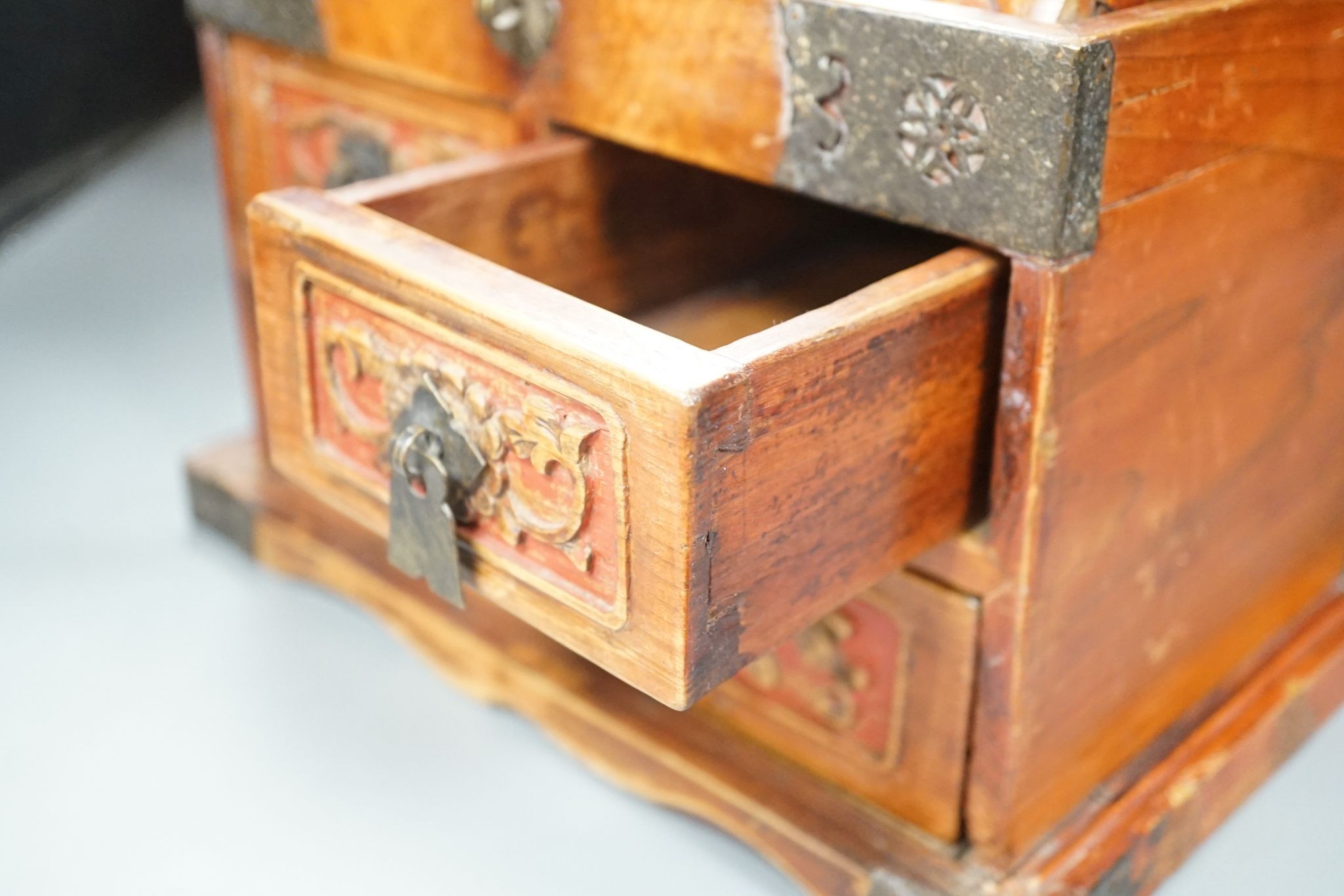 A Chinese cypress wood dressing box, 37cm